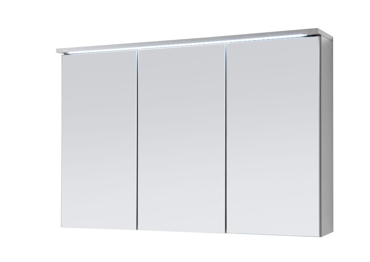 TWO Spiegelschrank Spiegel grau Bad Badschrank LED Badspiegel Beleuchtung mit