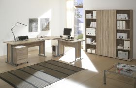 Büromöbel-Set OFFICE LINE Schreibtisch Eckschreibtisch Winkelschreibtisch Eiche1