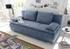 Couch Sofa Zweisitzer LUIGI Schlafcouch Schlafsofa ausziehbar denim blau 208cm1