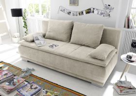 Couch Sofa Zweisitzer LUIGI Schlafcouch Schlafsofa ausziehbar sand beige 208cm1