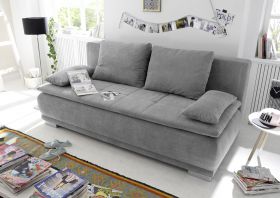 Couch Sofa Zweisitzer LUIGI Schlafcouch Schlafsofa ausziehbar schlamm grau 208cm1