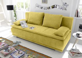 Couch Sofa Zweisitzer LUIGI Schlafcouch Schlafsofa ausziehbar senf gelb 208cm1