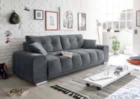 Couch Sofa Zweisitzer PACO Schlafcouch Schlafsofa ausziehbar dunkelgrau 260cm1
