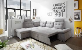 Ecksofa Couch NALO XL Sofa Schlafcouch Bettsofa schlamm grau L-Form links1