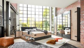 schlafzimmer-komplett-set-stockholm-bett-kleiderschrank-272cm-spiegel-graubraun1