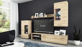 Wohnwand Anbauwand TV Wand Wohnzimmer Möbel Set Cool 4-teilig Eiche Sonoma1
