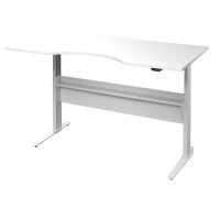 Schreibtisch Prima höhenverstellbar elektrisch ergonomisch 180cm Weiß Grau
