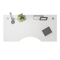 Schreibtisch Prima höhenverstellbar elektrisch ergonomisch 180cm Weiß Weiß
