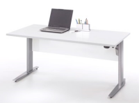 Schreibtisch Prima höhenverstellbar elektrisch ergonomisch 150cm Weiß Grau