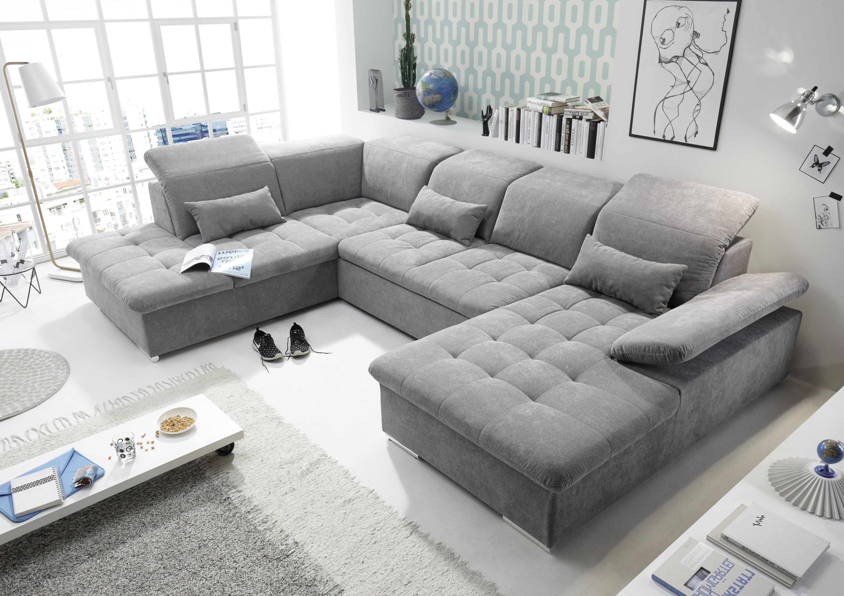 Couch WAYNE L Sofa Schlafcouch Wohnlandschaft ...