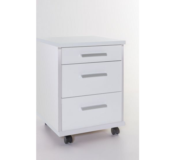 Rollcontainer OFFICE LINE Weiß für Winkelschreibtisch - Bürocontainer mit Schubladen