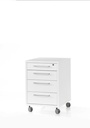 Rollcontainer PRIMA Weiß mit 4 Schubladen - Bürocontainer Anstellcontainer