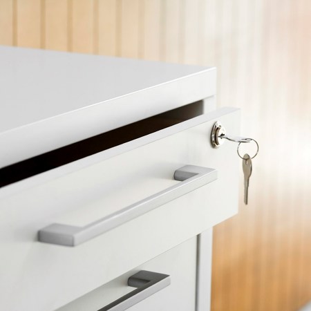 Rollcontainer PRIMA Container Bürocontainer Anstellcontainer vier Schubladen weiß