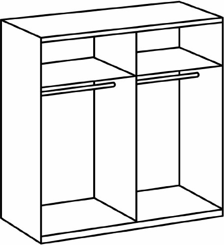 Schwebetürenschrank 170cm Weiß Beton Optik - Kleiderschrank Schlafzimmer