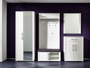 Garderobe GO Garderobenschrank Dielenschrank Hochschrank Spiegel weiß