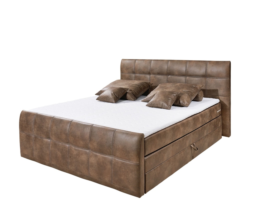 Boxspringbett ASPEN 180x200 Hellbraun - Funktionspolsterbett ASB2