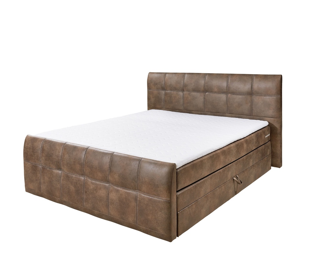 Funktionspolsterbett ASPEN B2 Boxspringbett Doppelbett Polsterbett Schlafzimmer 180x200cm hellbraun