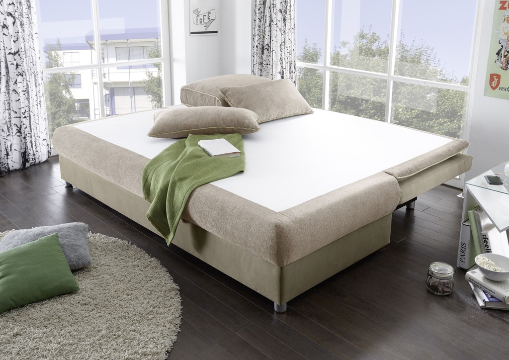 Schlafsofa SVENJA 208cm Beige - Schlafcouch Bettsofa ausziehbar