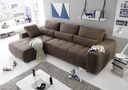 Eckcouch LOPEZ 293cm Braun - Schlafsofa Funktionssofa ausziehbar