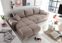Ecksofa ANTON Couch Schlafcouch Bettsofa Schlafsofa Sofabett Funktionssofa ausziehbar taupe 289cm