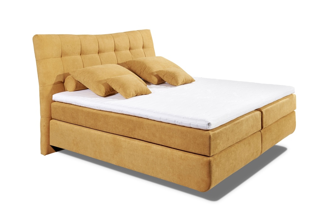 Boxspringbett MALIBU3 180cm Gelb Safran - Funktionspolsterbett Schlafzimmer
