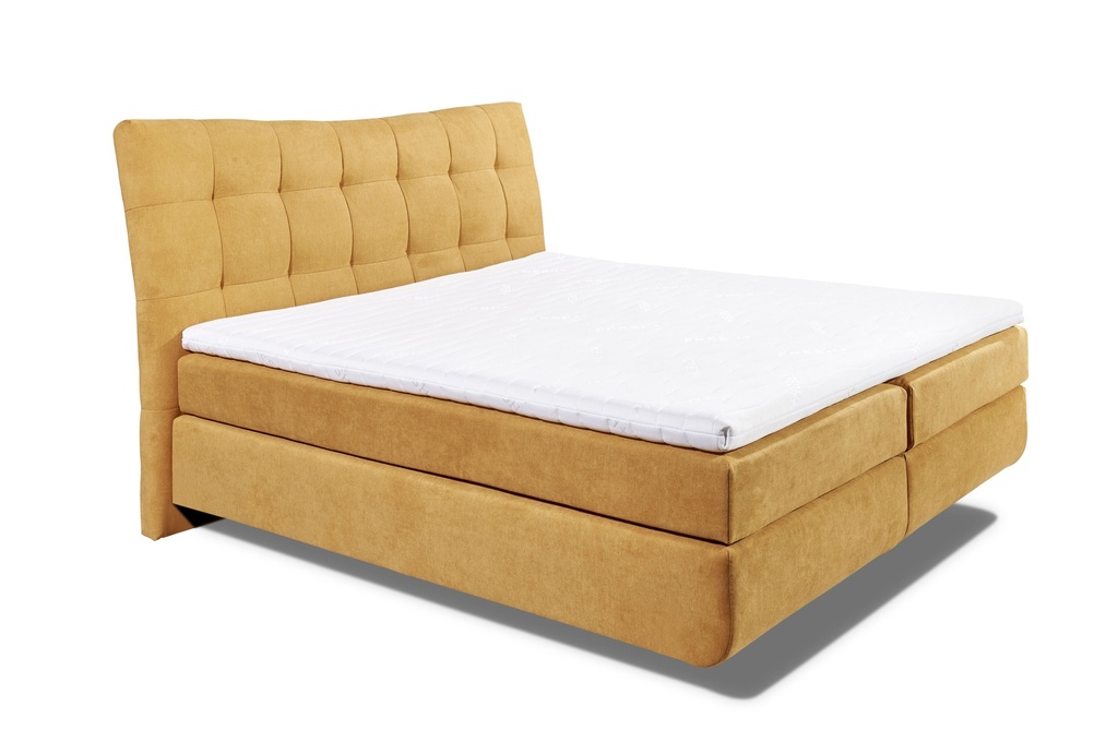 Boxspringbett MALIBU 3 180cm gelb Safran Funktionspolsterbett Doppelbett Polsterbett Schlafzimmer