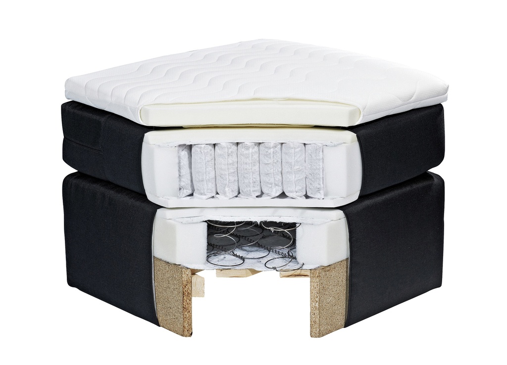 Boxspringbett MALIBU3 180cm Hellgrau - Funktionspolsterbett MABU3
