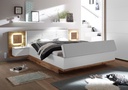 Doppelbett CAPRI XL 180x200 Weiß Wildeiche mit Fußbank - Ehebett Set