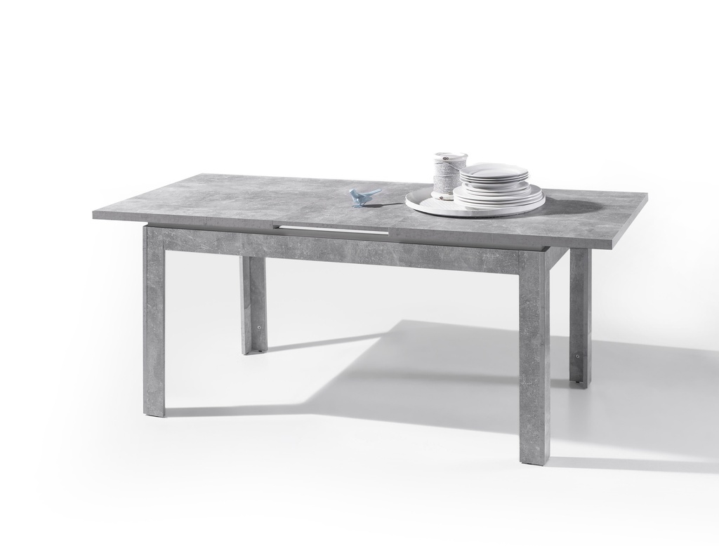 Esstisch STONE 140-180cm ausziehbar Grau Beton - Esszimmertisch Küchentisch