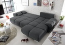 Ecksofa ANTON 289cm Anthrazit - Schlafcouch Funktionssofa ausziehbar