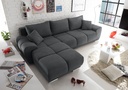 Ecksofa ANTON Couch Schlafcouch Bettsofa Schlafsofa Sofabett Funktionssofa ausziehbar anthrazit 289cm