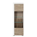 Wohnwand AVIO 4-tlg Vitrine Wandboard TV-Lowboard Liberty braun grau hell Holz