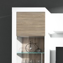 Wohnwand AVIO 4-tlg Vitrine Wandboard TV-Lowboard Liberty braun grau hell Holz