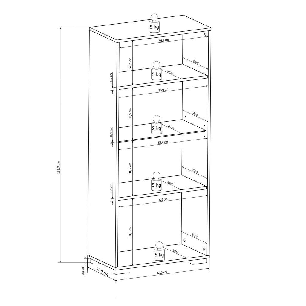 Wohnwand AVIO 4-tlg Vitrine Wandboard TV-Lowboard Liberty braun grau hell Holz