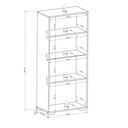 Wohnwand AVIO 4-tlg Vitrine Wandboard TV-Lowboard Liberty braun grau hell Holz