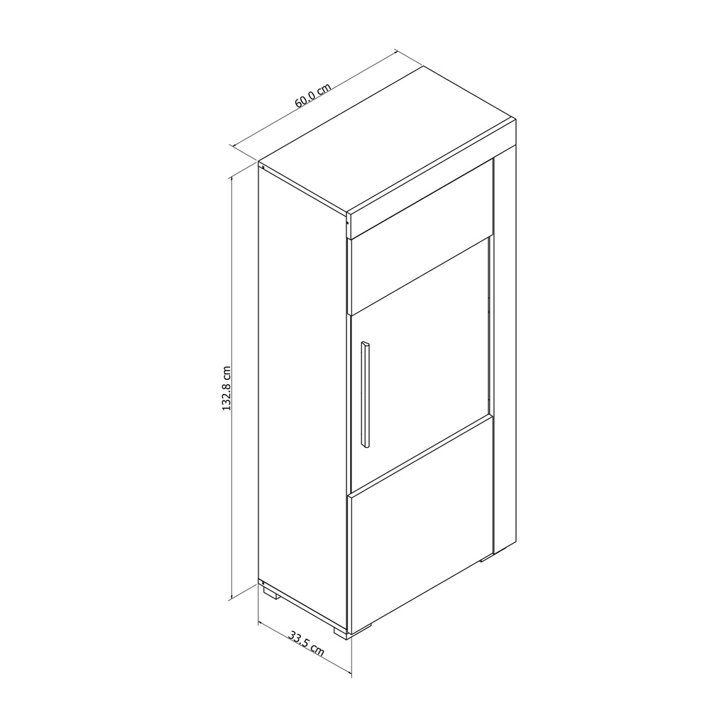 Wohnwand AVIO 4-tlg Vitrine Wandboard TV-Lowboard Liberty braun grau hell Holz