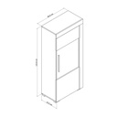 Wohnwand AVIO 4-tlg Vitrine Wandboard TV-Lowboard Liberty braun grau hell Holz