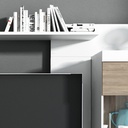 Wohnwand AVIO 4-tlg Vitrine Wandboard TV-Lowboard Liberty braun grau hell Holz