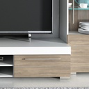 Wohnwand Wohnzimmer Set AVIO 4-tlg Vitrine Wandboard TV Lowboard Liberty braun grau hell Holz