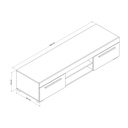 Wohnwand AVIO 4-tlg Vitrine Wandboard TV-Lowboard Liberty braun grau hell Holz
