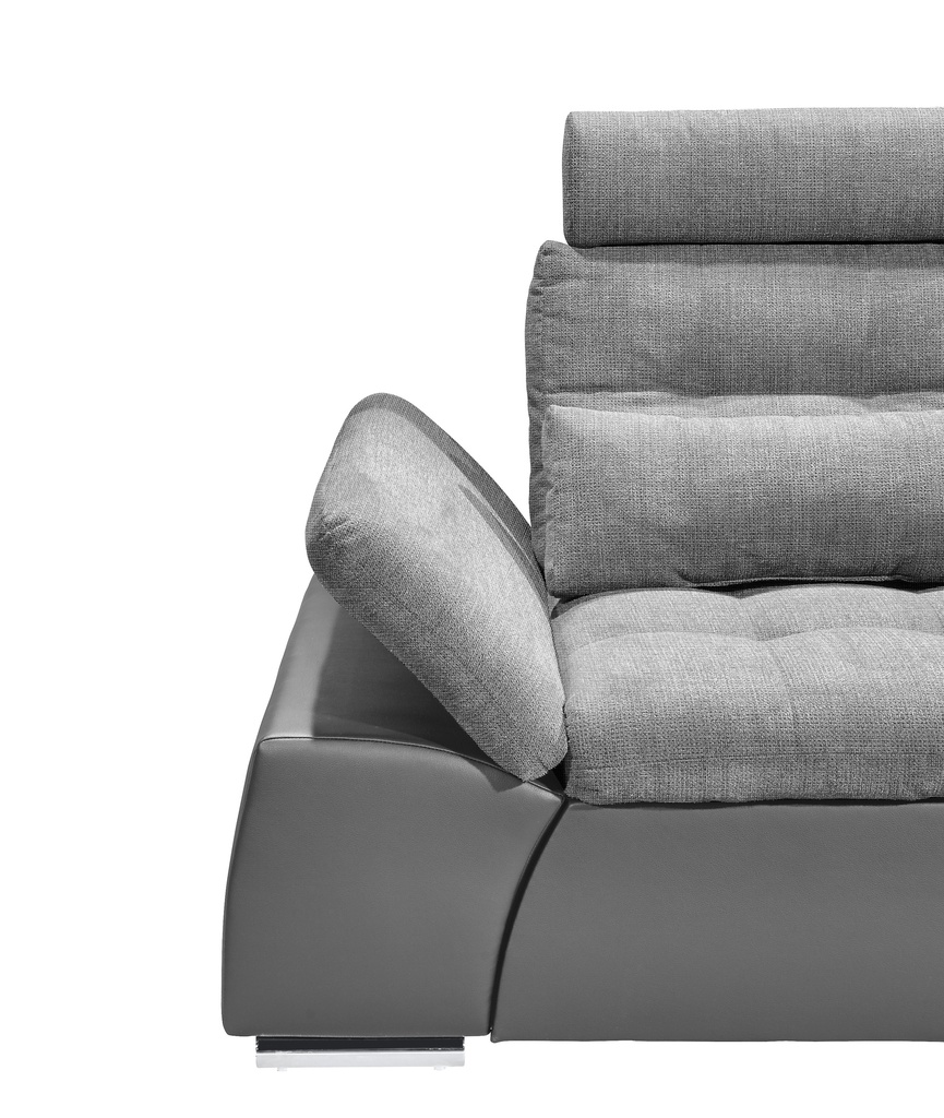 Ecksofa JAKARTA Couch Schlafcouch Bettsofa Schlafsofa ausziehbar Lederlook dunkelbraun beige Ottomane links L-Form