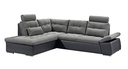 Ecksofa XL JAKARTA Couch Schlafsofa Sofabett Funktionssofa ausziehbar Lederlook schwarz anthrazit Ottomane links