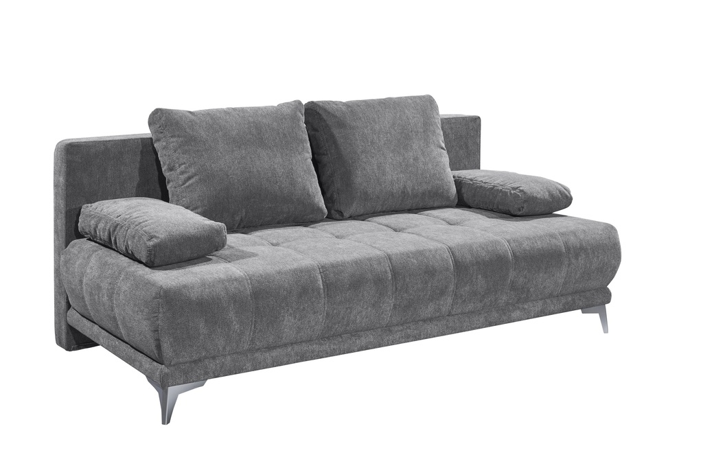 Schlafcouch JENNY Zweisitzer Sofa mit Schlaffunktion dunkelgrau 203cm