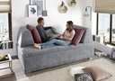 Schlafcouch MAXIM Zweisitzer Boxspring mit PU-Topper dunkelgrau berry 200cm