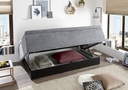 Couch MAXIM Schlafcouch Bettsofa Schlafsofa Funktionssofa PU Topper 6cm dunkel grau berry 200cm