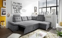 Ecksofa NALO XL Schlafsofa Bettsofa dunkelgrau Ottomane rechts L-Form