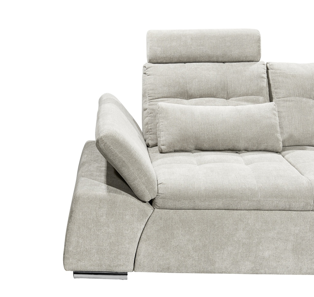 Ecksofa NALO XL Couch Schlafcouch Bettsofa Schlafsofa ausziehbar dunkelgrau Ottomane rechts L-Form