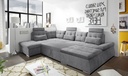 Wohnlandschaft NALO Schlafsofa dunkelgrau Ottomane links U-Form