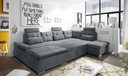 Wohnlandschaft NALO Schlafsofa anthrazit grau Ottomane rechts U-Form