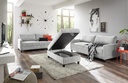 Zweisitzer RIGA Sofa Couch hellgrau silber 177cm